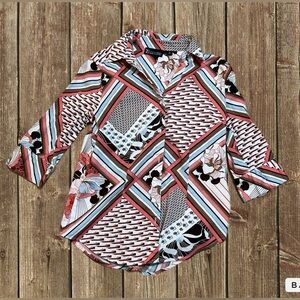 NY & Co. button down top 3/4 sleeve size xs